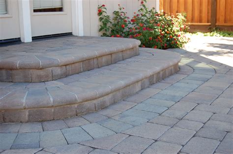 Bullnose stone steps silver-grey grainte ideally suited for steps, they are elegant and understated, slip-resistant owing to its flamed surface providing . . Bullnose pavers for steps